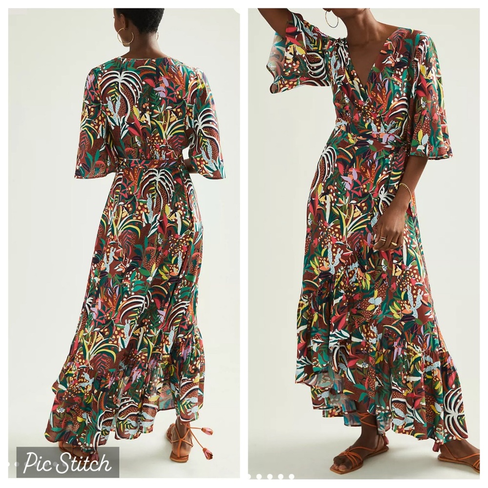 Farm Rio Anthropologie Wrap Maxi Dress